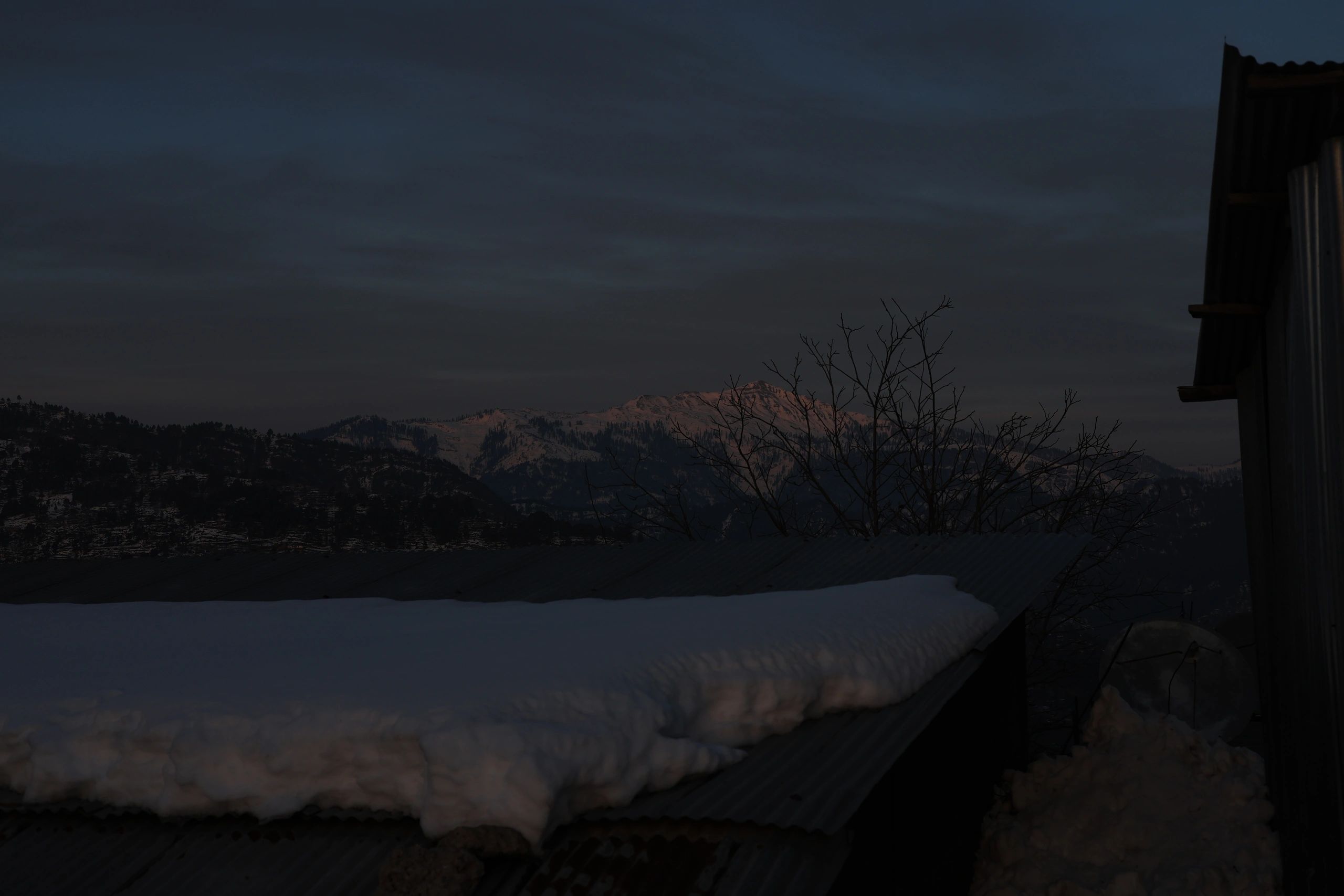 Kashmir winter landscape with snow-covered peaks